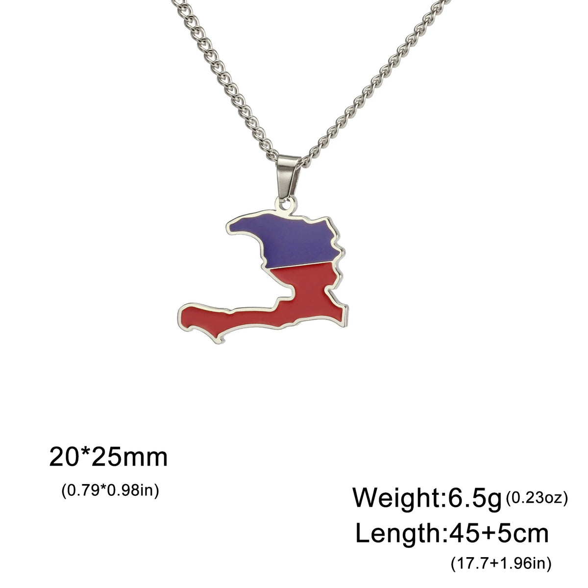 Haiti Map Flag Necklace produc