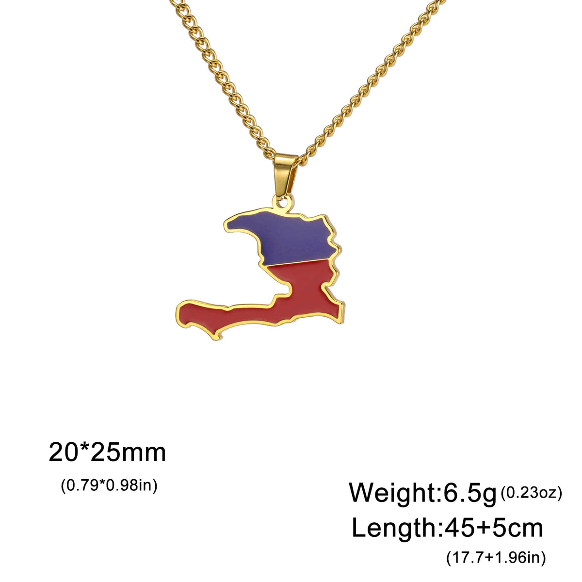 Haiti Map Flag Necklace produc