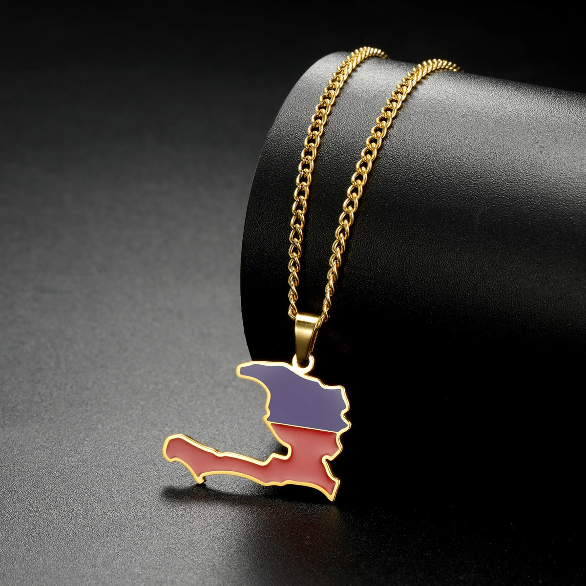 Haiti Map Flag Necklace produc