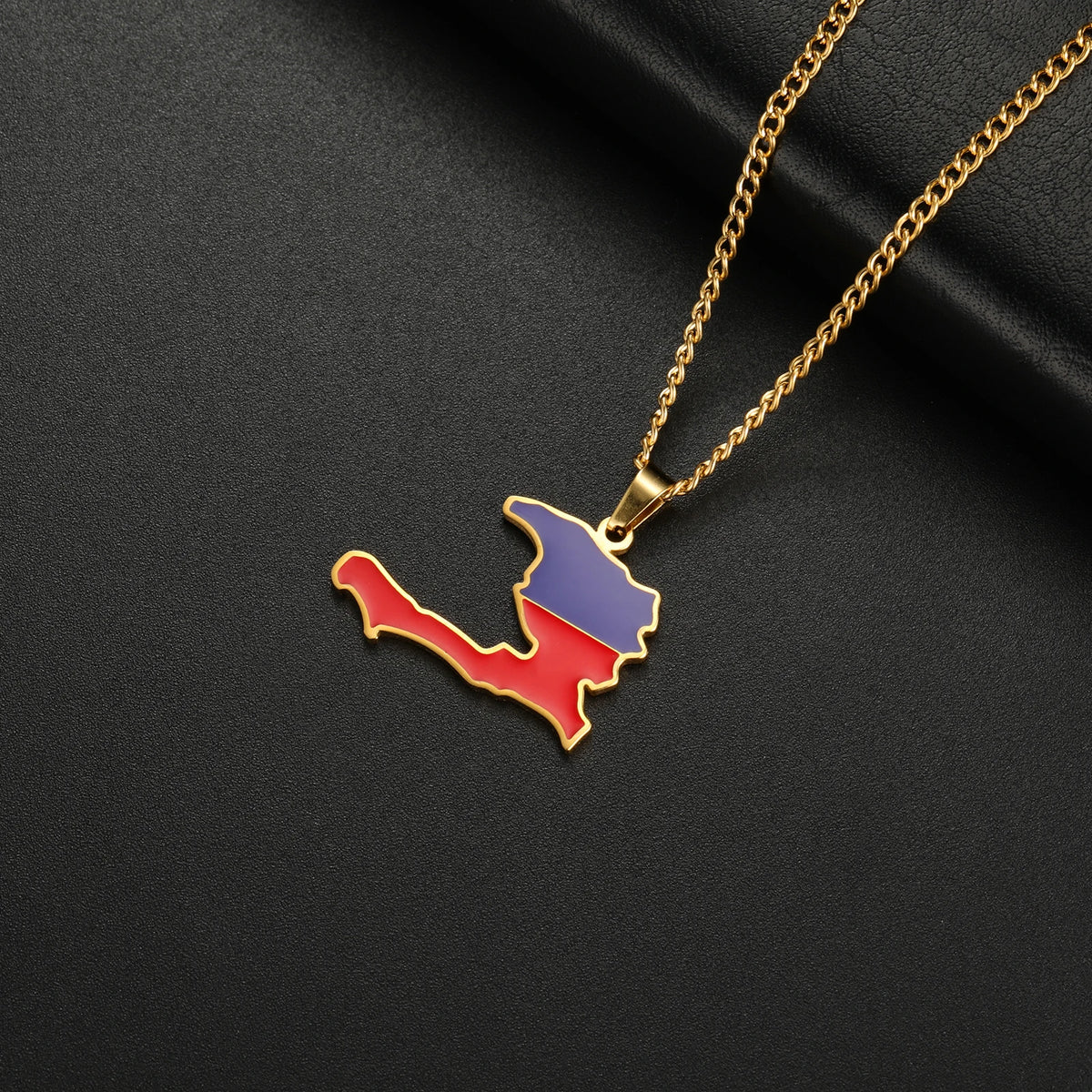 Haiti Map Flag Necklace produc